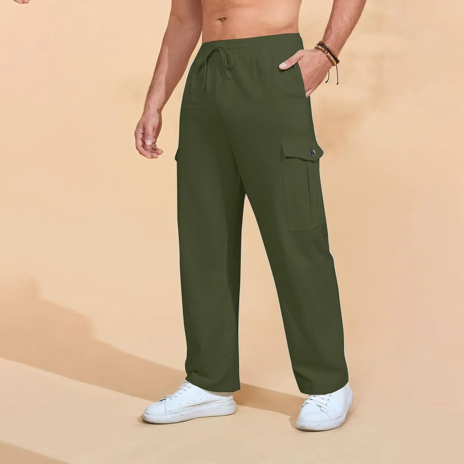 Mens Pants Stretch Workout Outdoor Water Resistant Casual Sweatpants Fishing Drawstring Ripstop Joggers