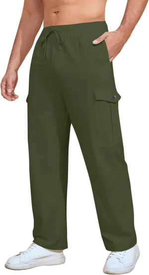 Mens Pants Stretch Workout Outdoor Water Resistant Casual Sweatpants Fishing Drawstring Ripstop Joggers
