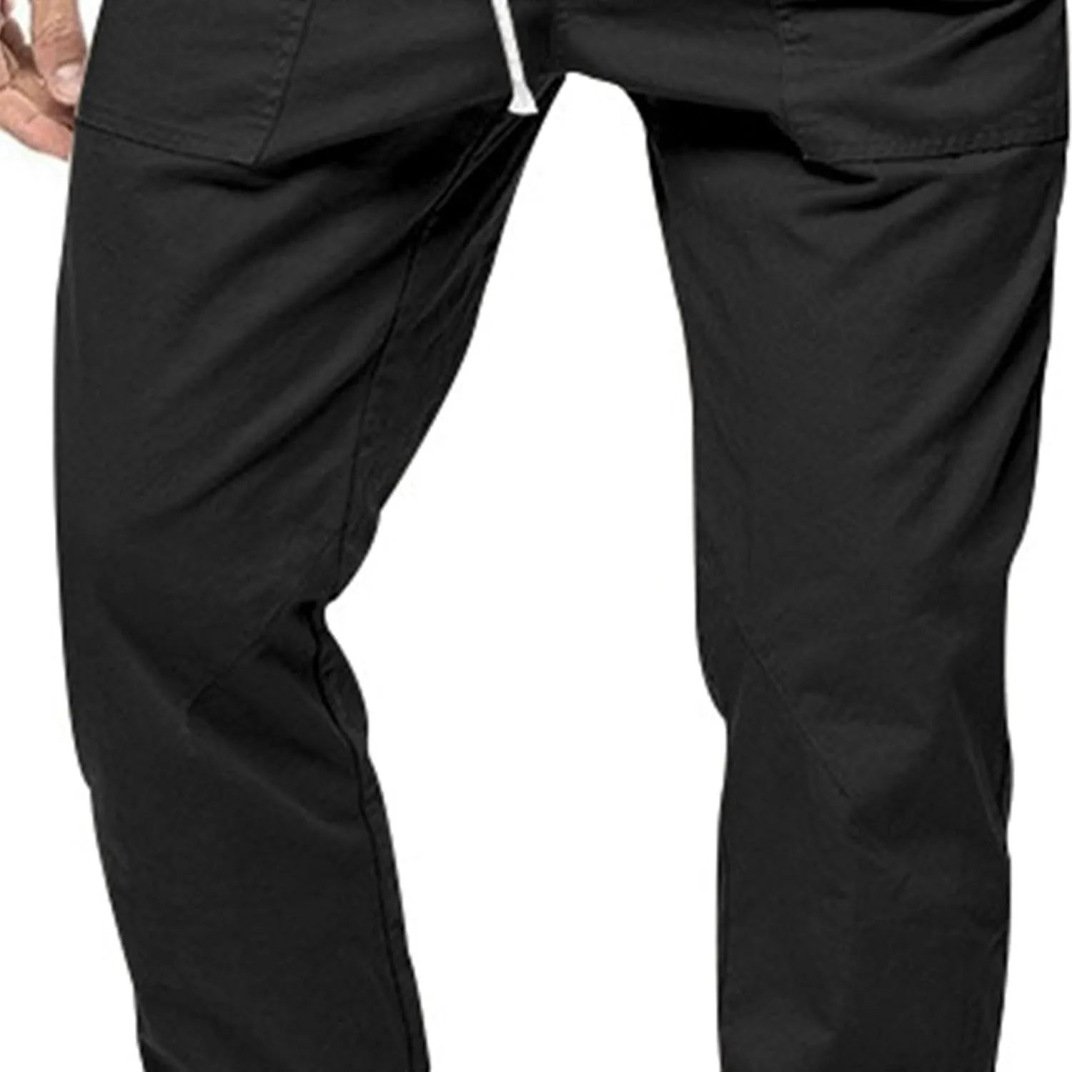 Men's Stylish Elastic Waist Joggers Pants Comfort Drawstring Chino Trousers Hiking Casual Solid Outdoor Pants