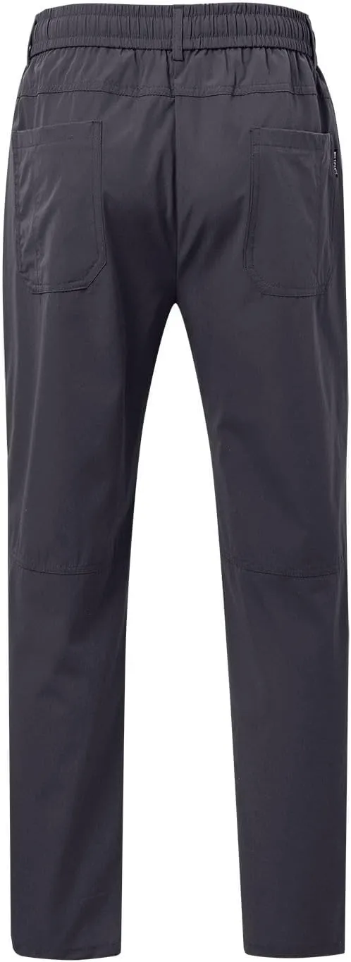 Men's Summer Pants Solid Color Elastic Waist Drawstring Pocket Slim Leg Breathable Loose Elasticity Fresh Trousers