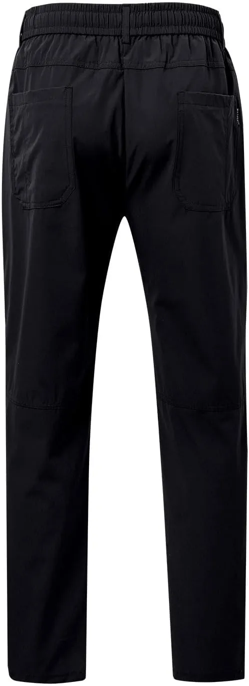 Men's Summer Pants Solid Color Elastic Waist Drawstring Pocket Slim Leg Breathable Loose Elasticity Fresh Trousers