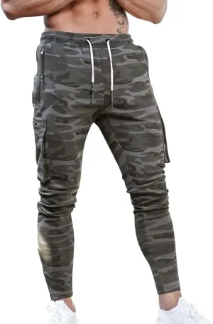 Mens Sweatpants with Pockets Cargo Sweatpants Stretch Elastic Waist Athletic Workout Jogger Pants Drawstring Sport