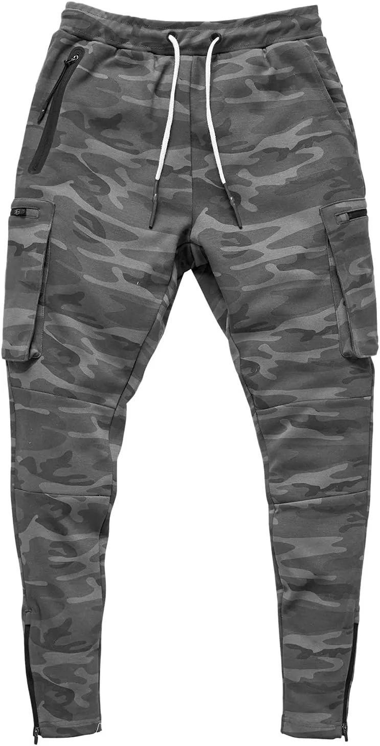 Mens Sweatpants with Pockets Cargo Sweatpants Stretch Elastic Waist Athletic Workout Jogger Pants Drawstring Sport