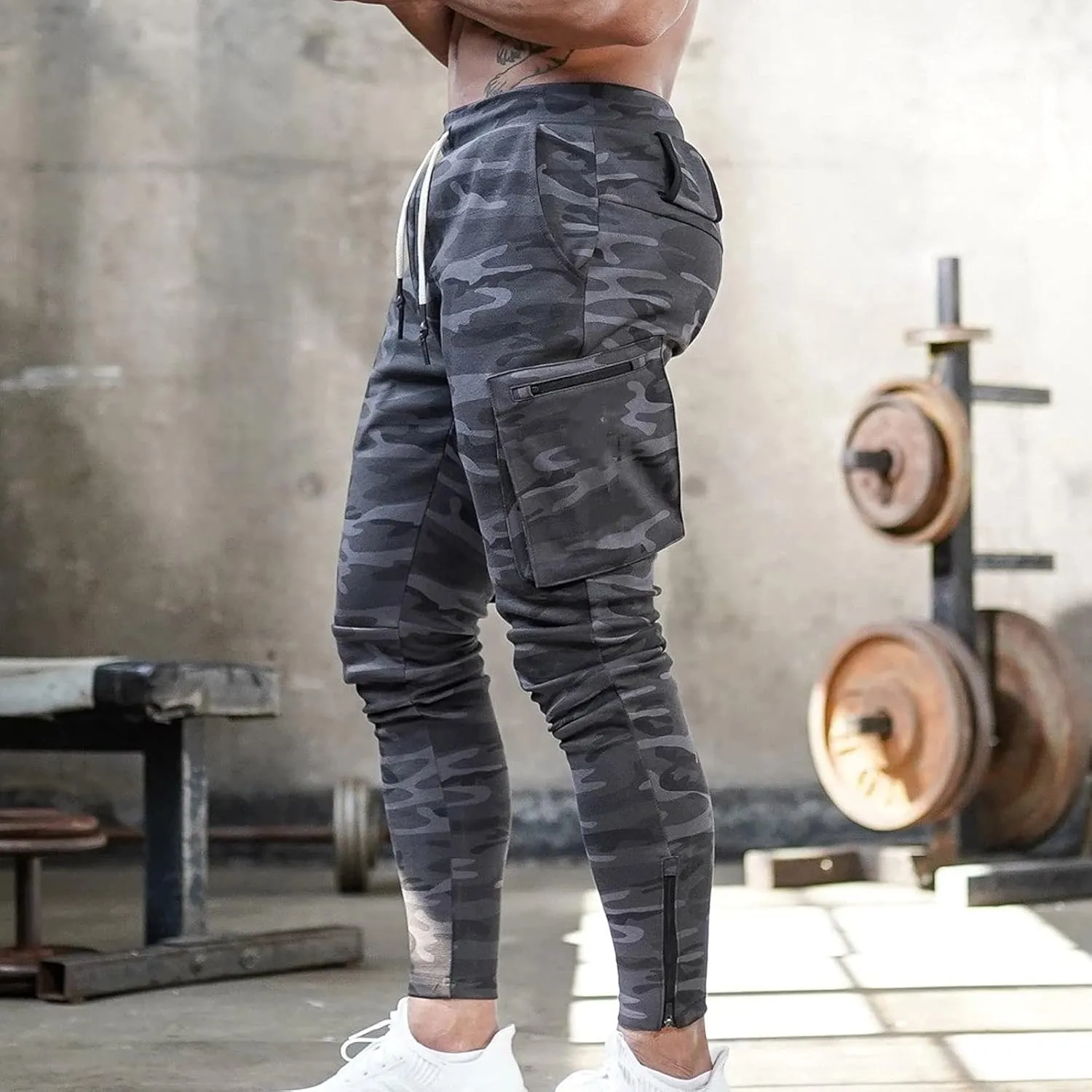 Mens Sweatpants with Pockets Cargo Sweatpants Stretch Elastic Waist Athletic Workout Jogger Pants Drawstring Sport