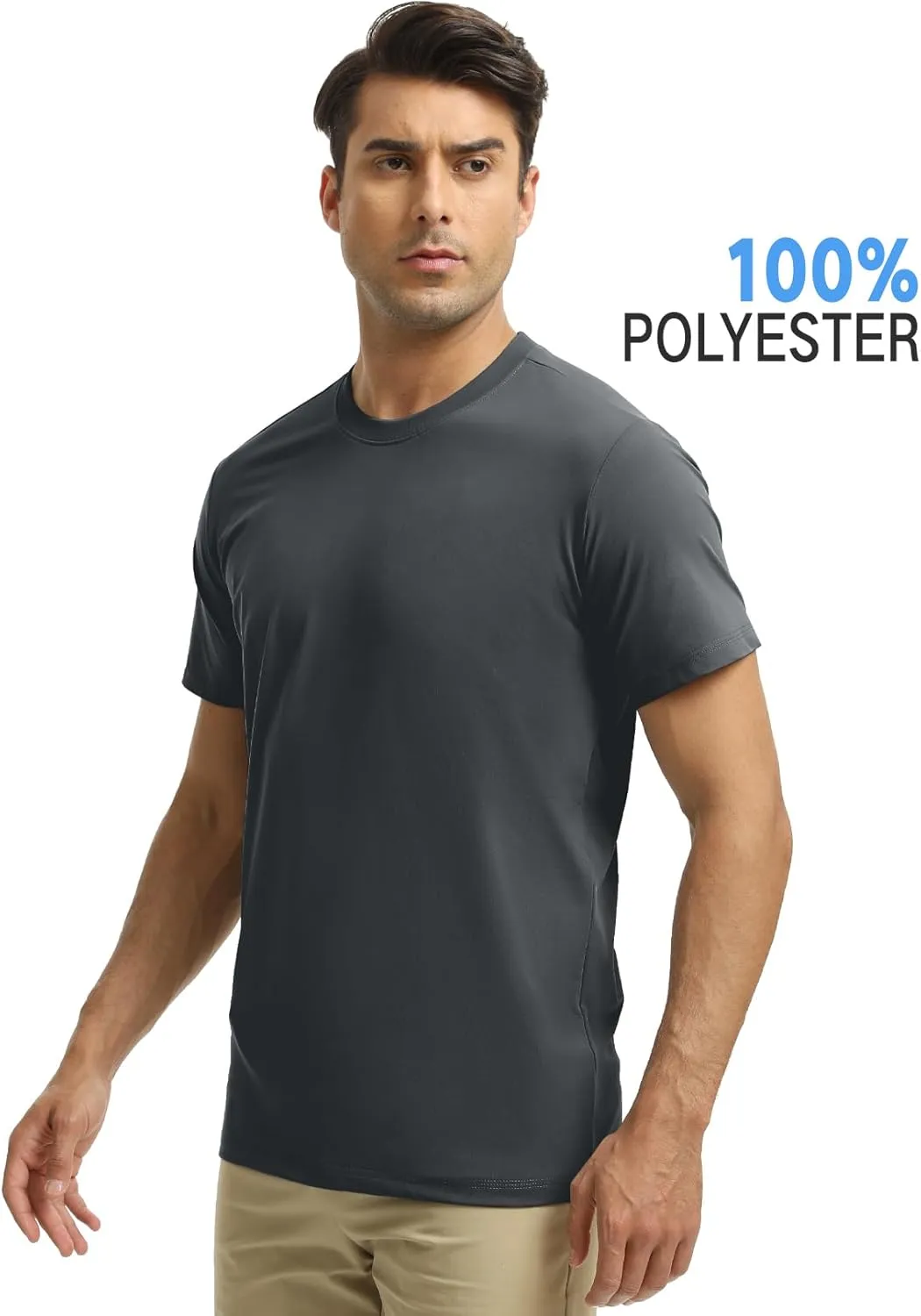 Men's T-Shirts Soft Lightweight Short Sleeve Tee, Crew Neck Moisture Wicking Shirt for Casual Running Workout Swim