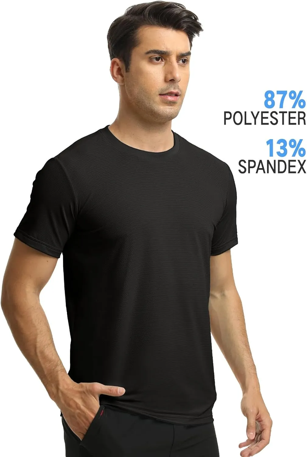 Men's T-Shirts Soft Lightweight Short Sleeve Tee, Crew Neck Moisture Wicking Shirt for Casual Running Workout Swim