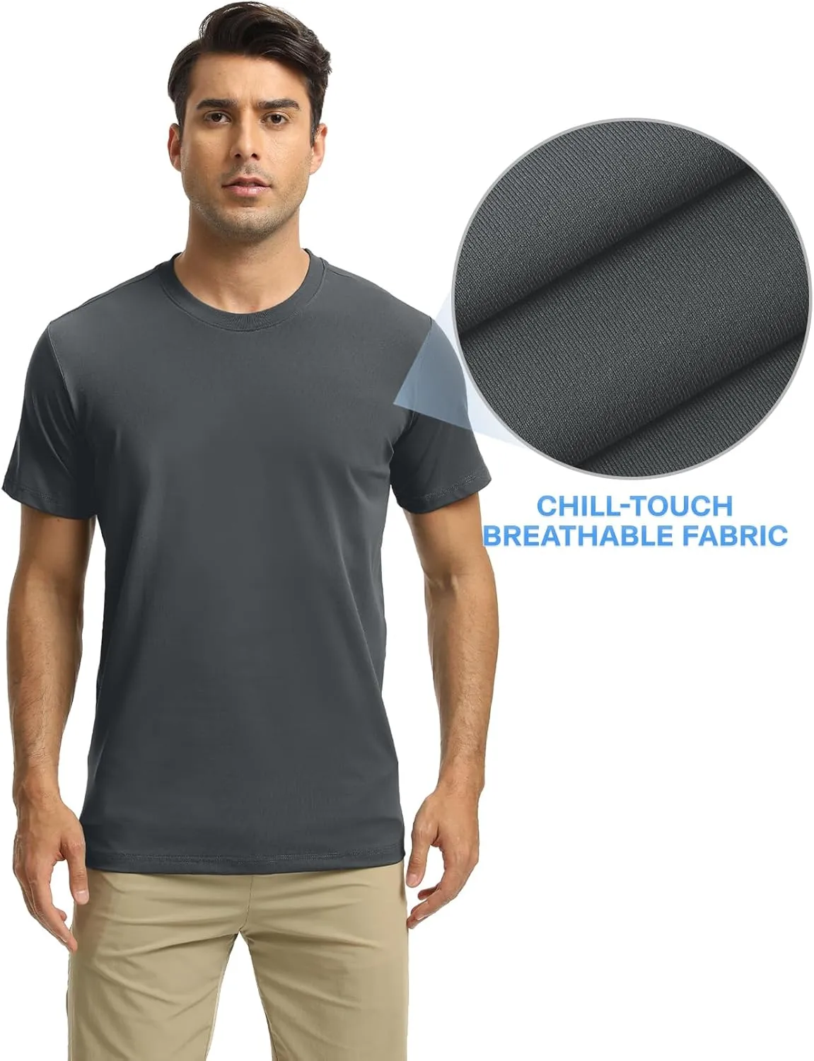 Men's T-Shirts Soft Lightweight Short Sleeve Tee, Crew Neck Moisture Wicking Shirt for Casual Running Workout Swim