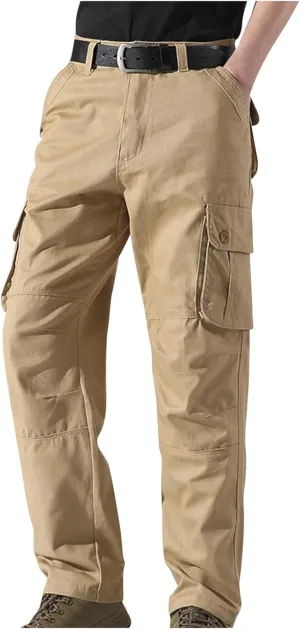 Mens Tactical Cargo Pants Multi Pockets Hiking Combat Pants Outdoor Ripstop Lightweight Belt Breathable Straight Trouser