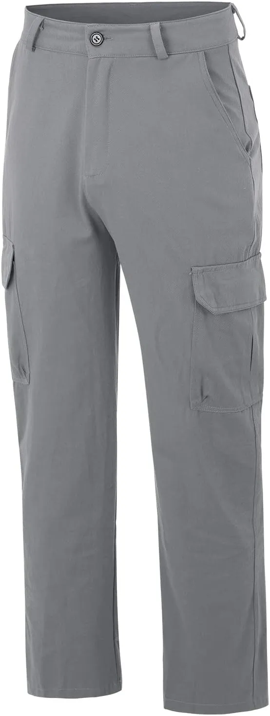 Mens Workout Cargo Sweatpants Loose Beach Pants Men's Heavyweight Fleece Cargo Sweatpants Stretch Elastic with Pocket