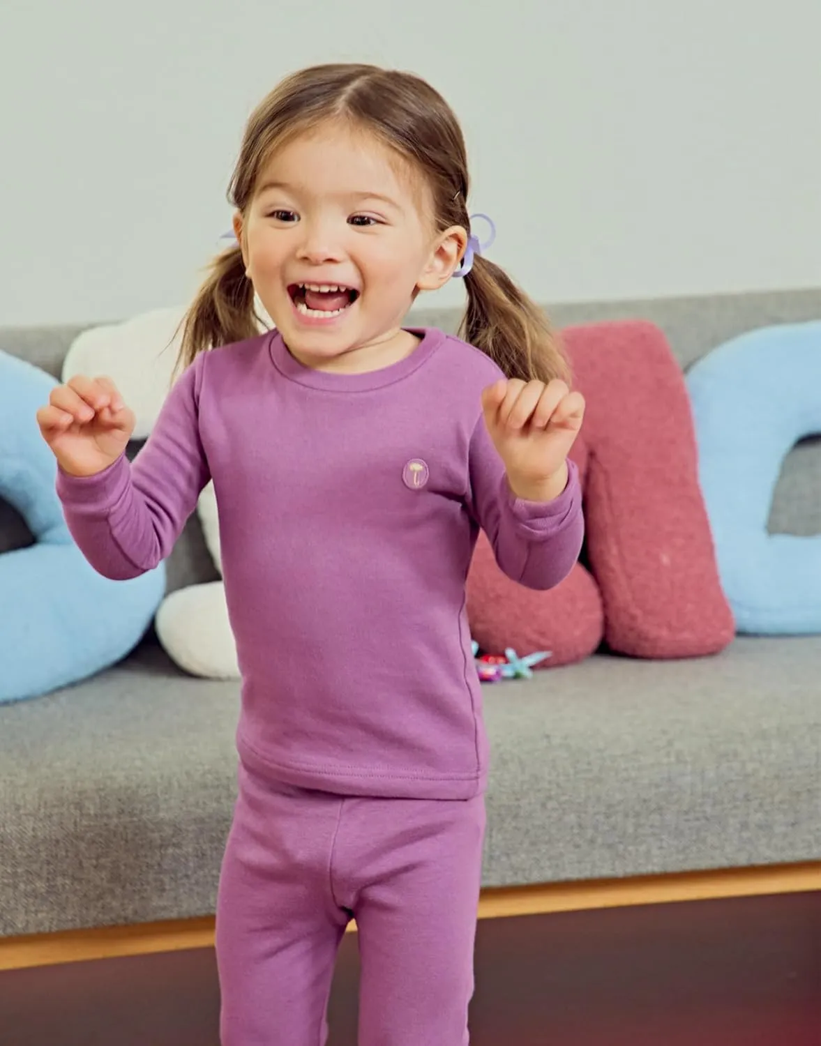 moimoln 6M-8Y Modal Cotton Solid Soft Breathable Baby Toddler Boys Girls Snug fit Pjs Pajamas Set Long Sleepwear Daily