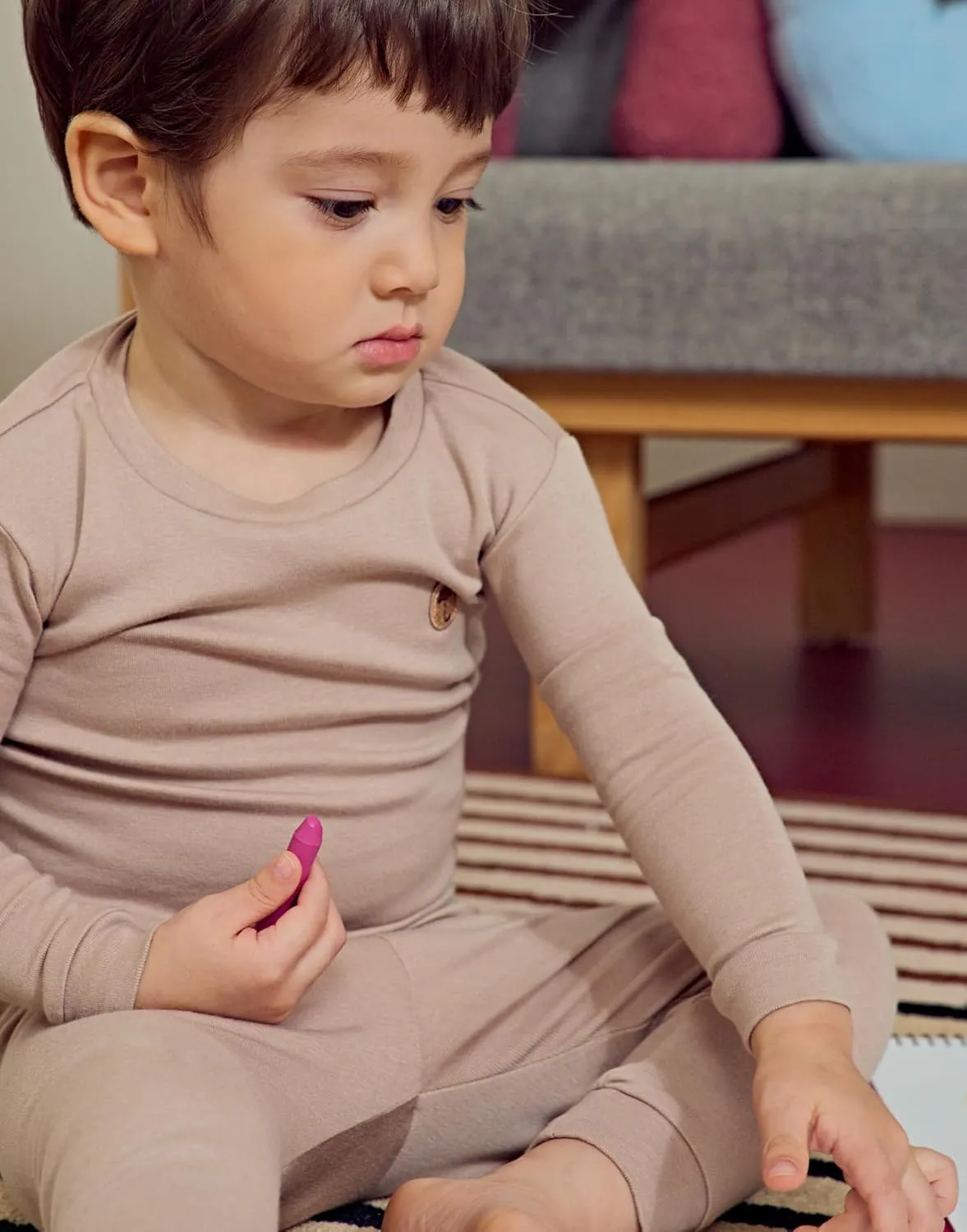 moimoln 6M-8Y Modal Cotton Solid Soft Breathable Baby Toddler Boys Girls Snug fit Pjs Pajamas Set Long Sleepwear Daily