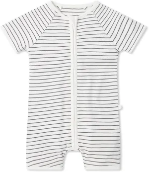MORI Baby Summer One Piece Pajamas - Breathable Unisex Zip Romper - Comfort Short Sleeve Sleepwear for Toddler Boys and Girls