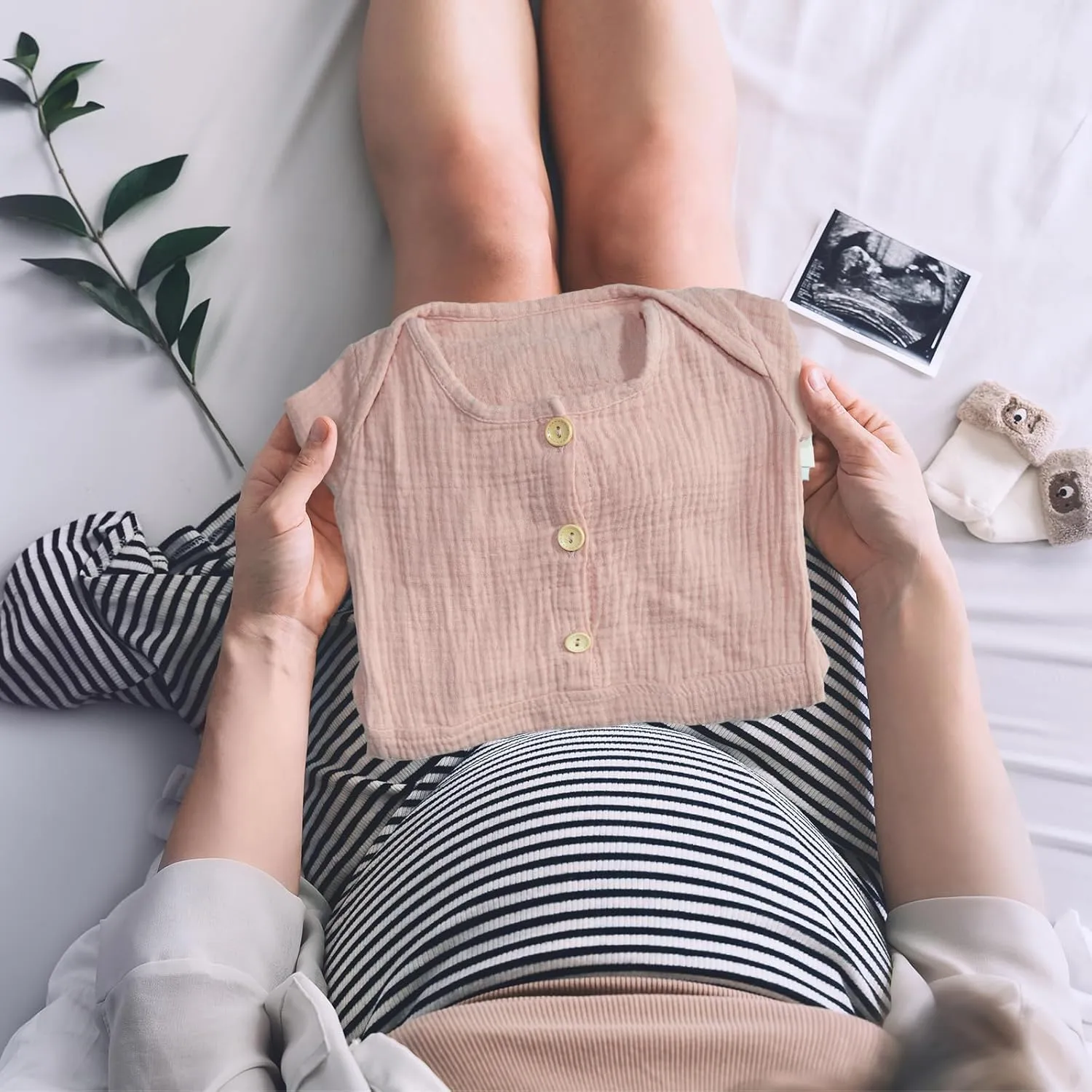 Muslin Organic Cotton Knotted Baby Gown - Soft and Stylish Sleepwear for baby outfits Newborns 0-3 months 2PACK
