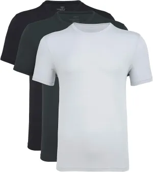NACHILA Undershirts for Men- Viscose Made from Bamboo, 3 Pack Short Sleeve Tees Soft T-Shirts Comfy Loungewear Top