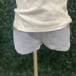 Navy Seersucker Shorts
