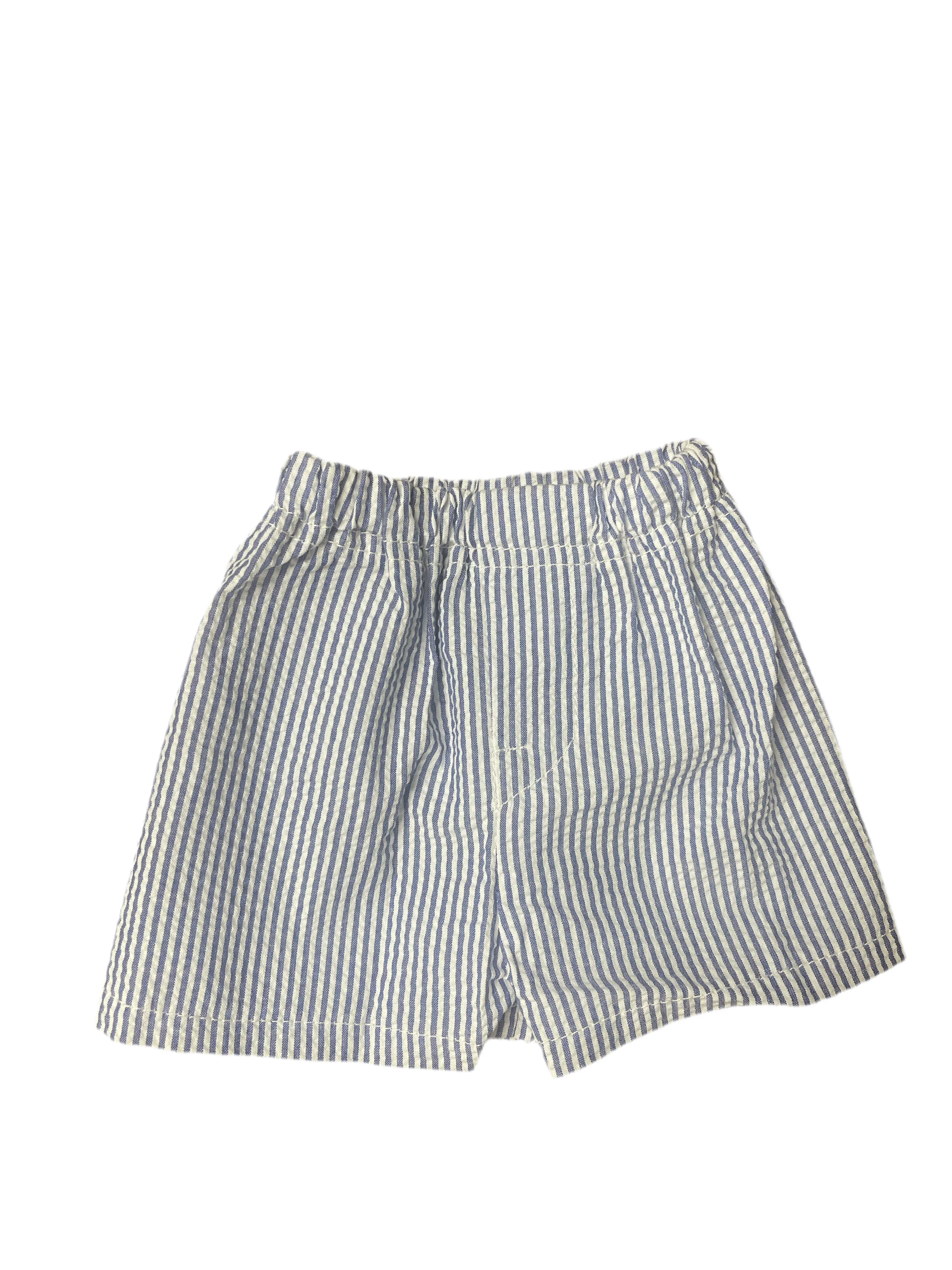Navy Seersucker Shorts