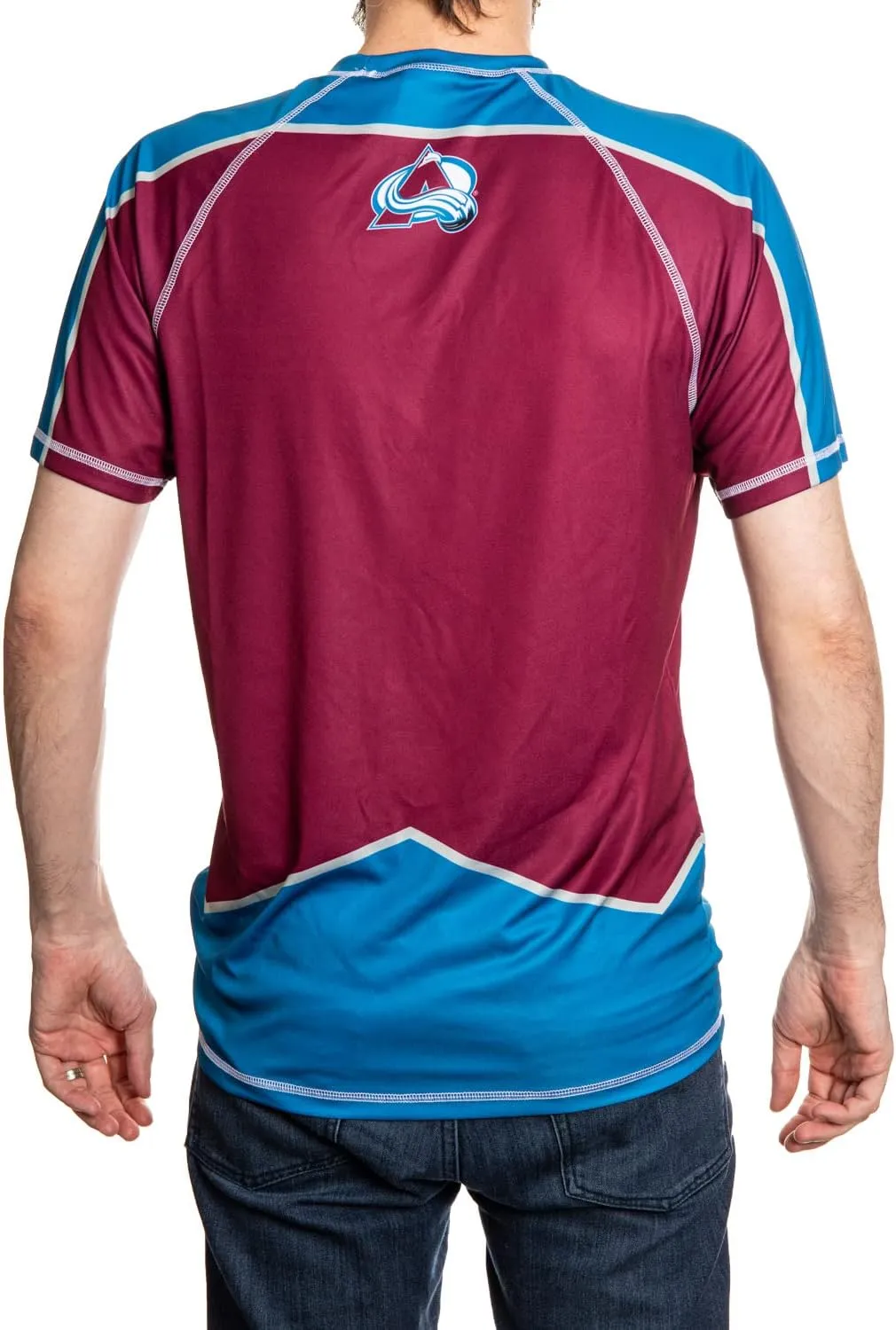 NHL Mens Performance Quick Dry Moisture Wicking Rash Guard Short Sleeve Shirt