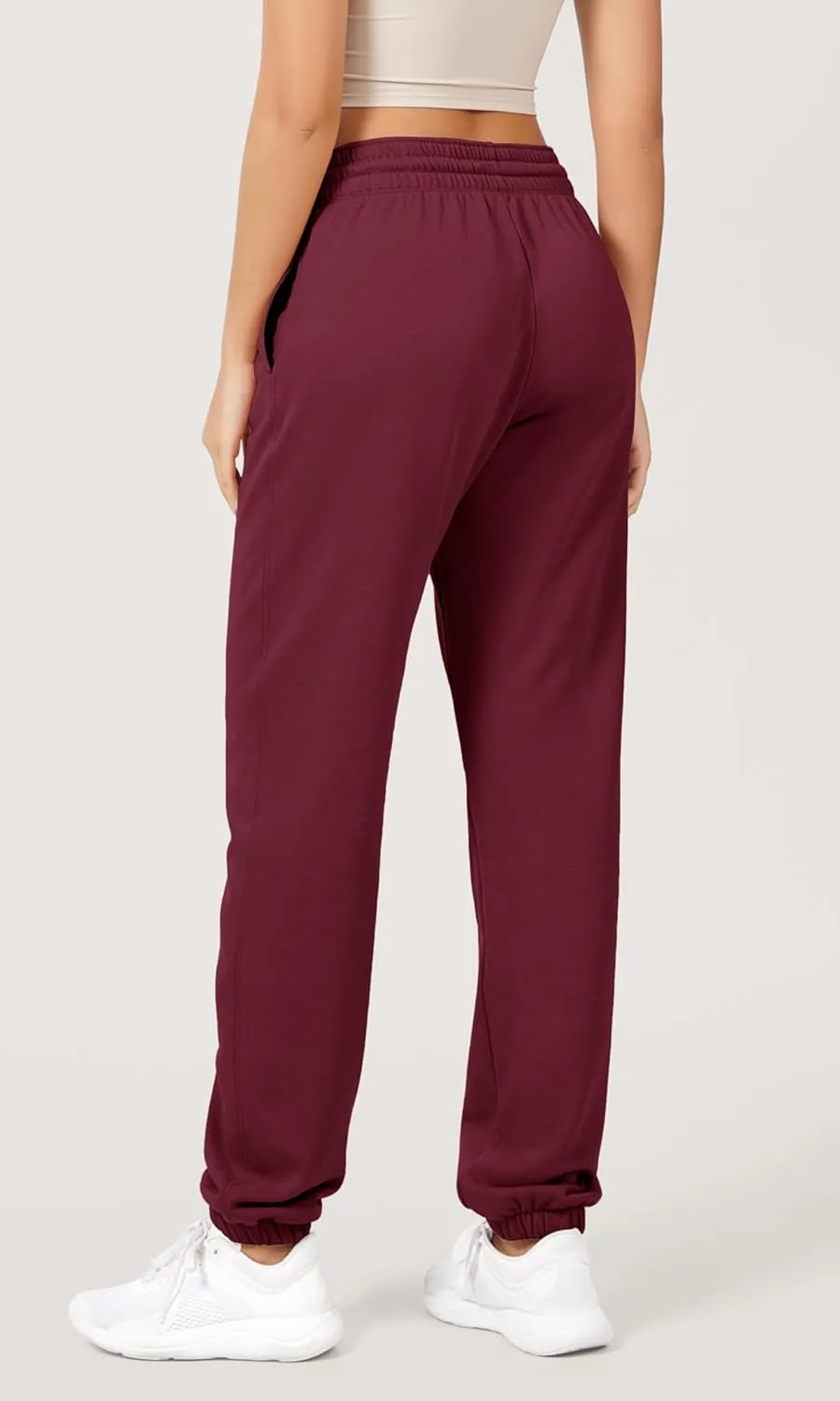 ODODOS Women's Sweatpants Cotton French Terry High Waist Drawstring Casual Lounge Pants with Pockets
