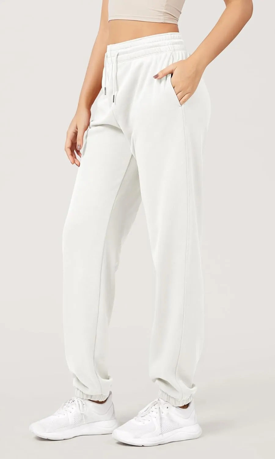 ODODOS Women's Sweatpants Cotton French Terry High Waist Drawstring Casual Lounge Pants with Pockets