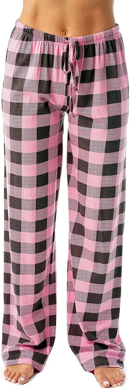 Pajama Pants Plaid Christmas Pajamas Pants for Women Wide Leg Pants Drawstring Pajama Bottoms Comfy Women's Sleepwear