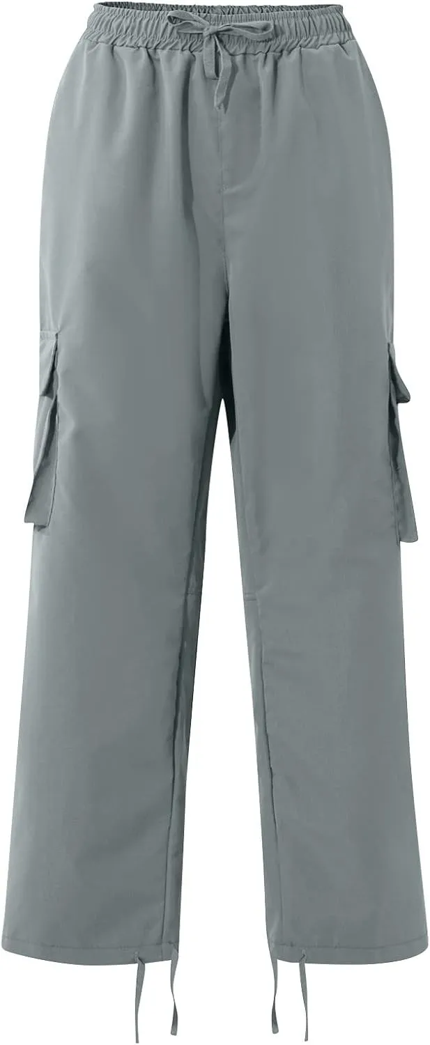 Pants Men Cargo Stretch Elastic Waist Drawstring Pants with Pockets Pants Ripstop Stretch Fall Winter Joggers Trouser