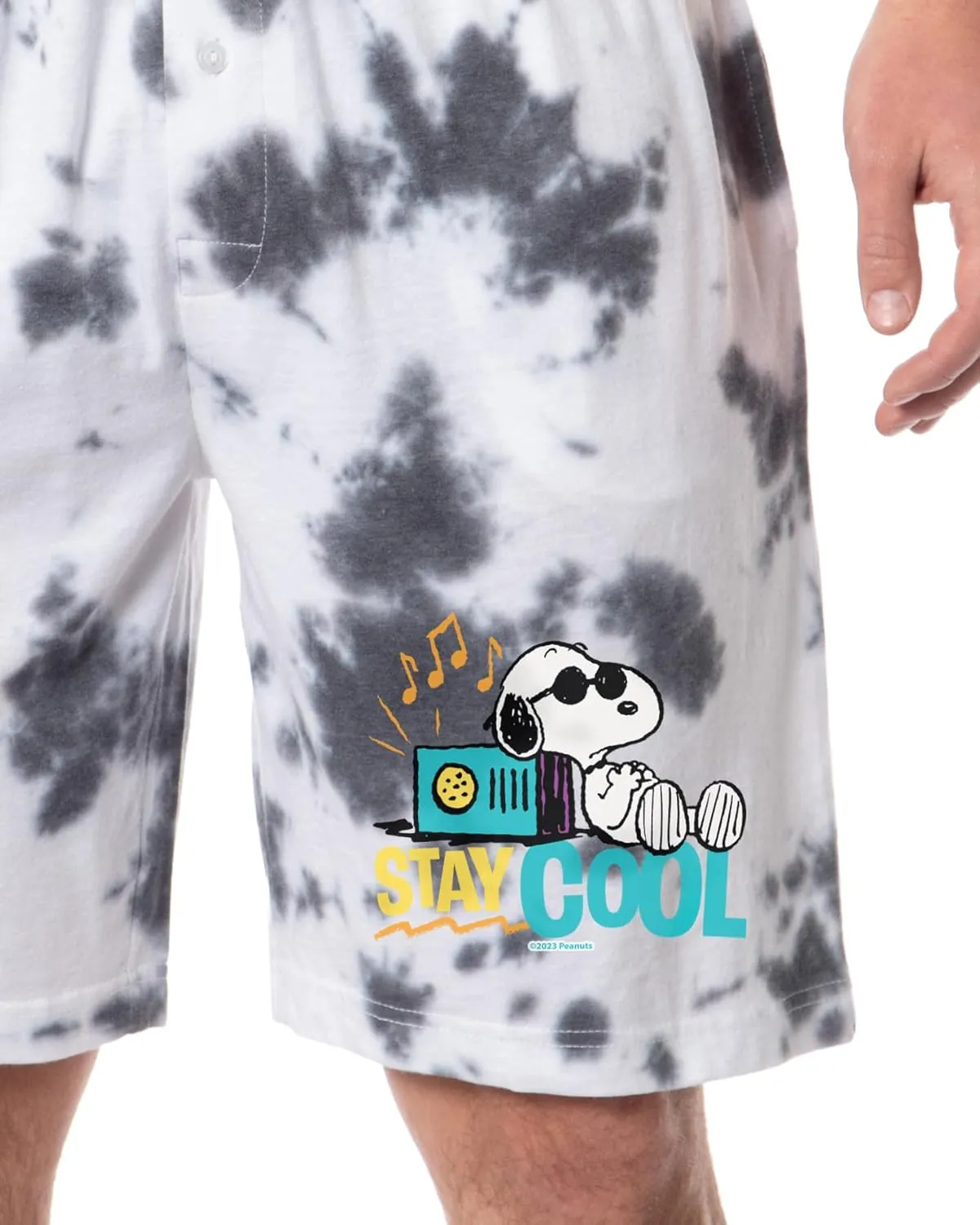 Peanuts Men's Snoopy Summer Stay Cool Sleep Pajama Shorts for Adults