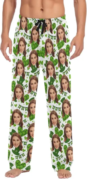 Personalized Photo Face Printed Mens Sleepwear Pajama Pants Custom Lounge Pj Bottoms Gifts for Boyfriend Husband Dad