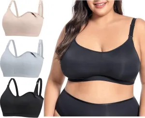 Plus Size Nursing Bra Built in Pads Non Removable Full Cup for Big Women,Nursing Bra Large Bust,Maternity Bra Large Breast