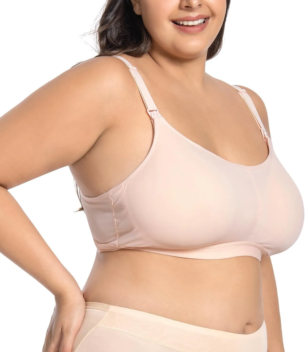 Plus Size Nursing Bra Built in Pads Non Removable Full Cup for Big Women,Nursing Bra Large Bust,Maternity Bra Large Breast