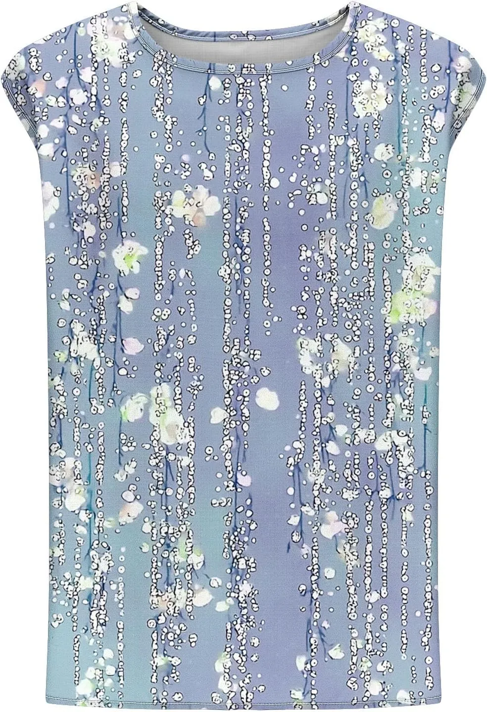 Plus Size Womens Tank Tops Sleeveless Round Neck Floral Printed Lightweight Summer Vests Casual Loose Thin Style Vest