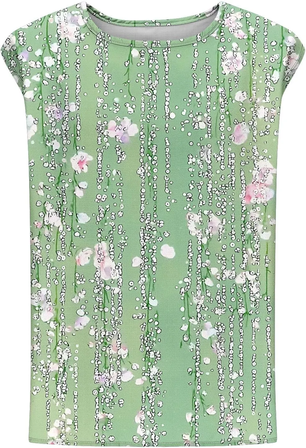 Plus Size Womens Tank Tops Sleeveless Round Neck Floral Printed Lightweight Summer Vests Casual Loose Thin Style Vest