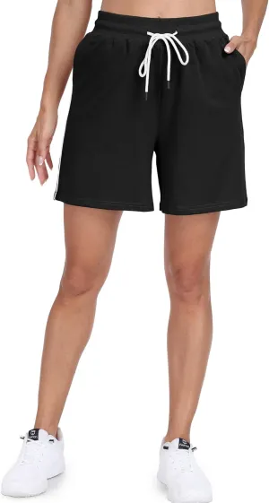 POSESHE Women's Large Size Running Casual Shorts Summer Sports Fitness High Waist Fitness Yoga Pants