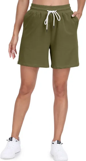 POSESHE Women's Large Size Running Casual Shorts Summer Sports Fitness High Waist Fitness Yoga Pants