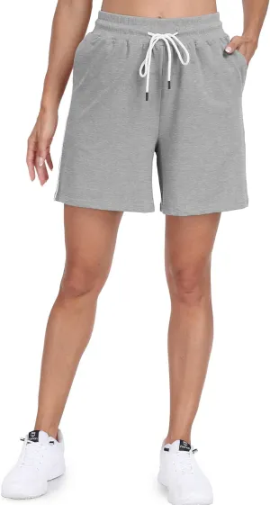 POSESHE Women's Large Size Running Casual Shorts Summer Sports Fitness High Waist Fitness Yoga Pants