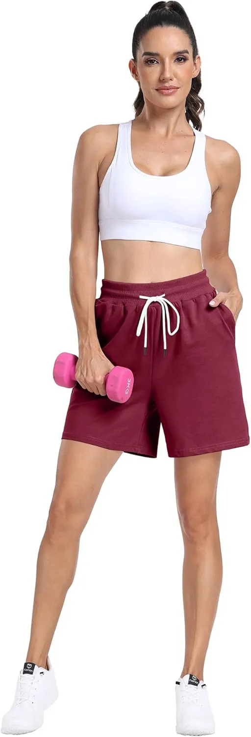 POSESHE Women's Large Size Running Casual Shorts Summer Sports Fitness High Waist Fitness Yoga Pants
