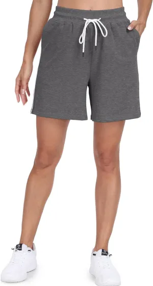 POSESHE Women's Large Size Running Casual Shorts Summer Sports Fitness High Waist Fitness Yoga Pants