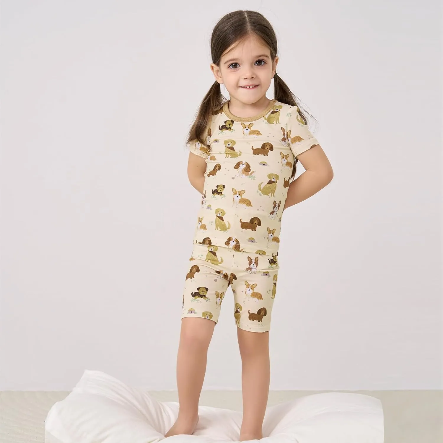 pureborn Baby Bamboo Pajamas Set Pjs - Kids Toddler Girl Snug Fit Viscose Sleepwear 2pcs 18M-7Y