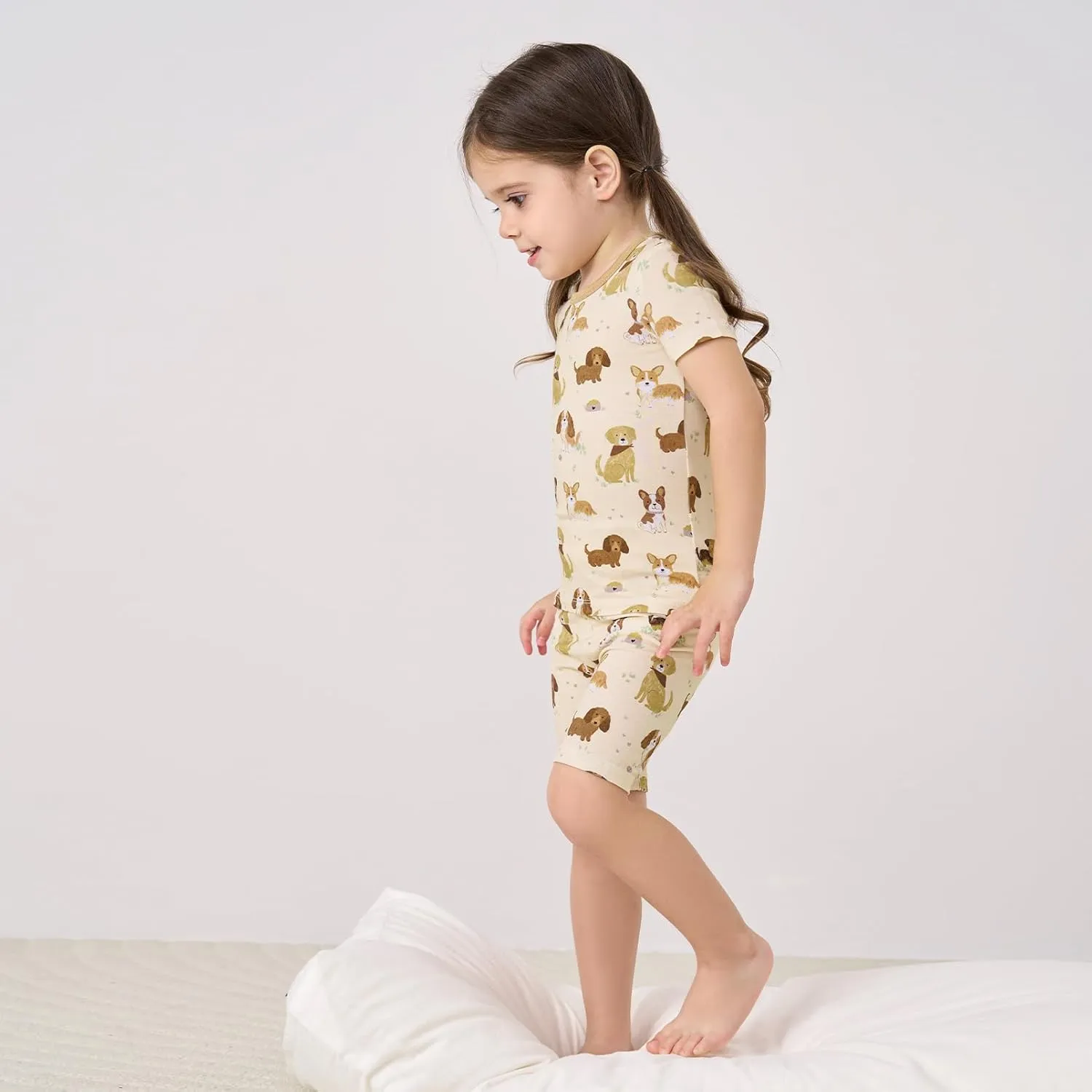 pureborn Baby Bamboo Pajamas Set Pjs - Kids Toddler Girl Snug Fit Viscose Sleepwear 2pcs 18M-7Y