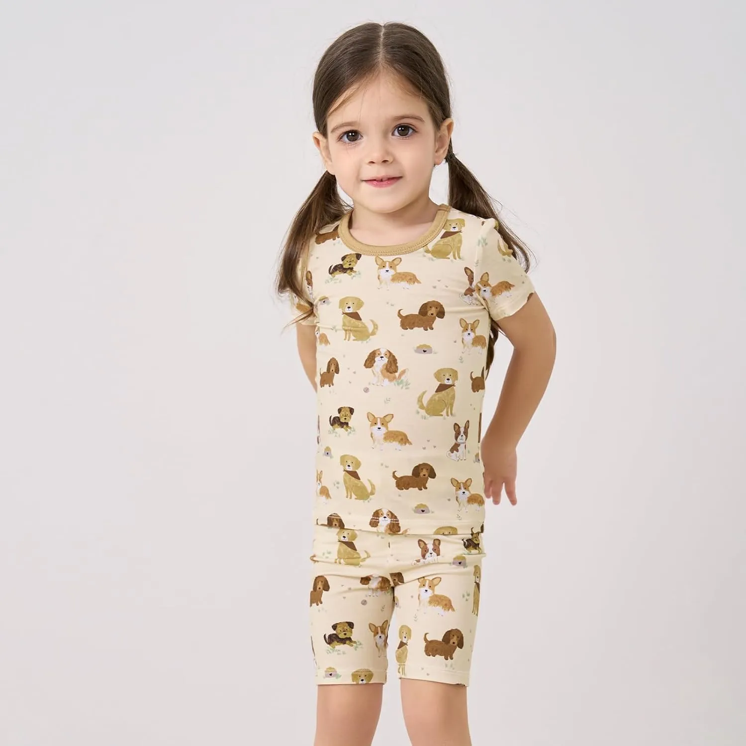 pureborn Baby Bamboo Pajamas Set Pjs - Kids Toddler Girl Snug Fit Viscose Sleepwear 2pcs 18M-7Y
