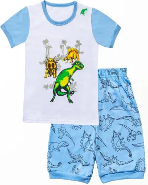 Qtake Fashion Boys Pajamas Sets Toddler PJS Children Sleepwear Kids Clothes Size 2T-12 Years