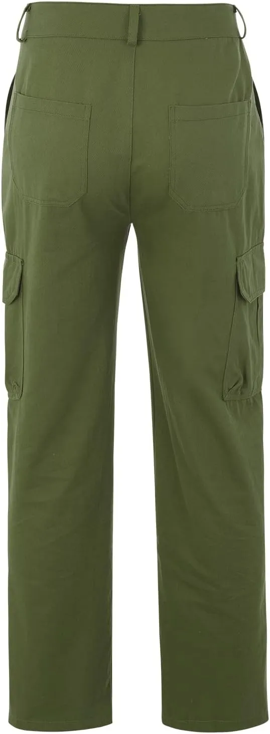 QWENTMTNTY Cargo Pants for Men Baggy Stretch Elastic Waist Straight Chino Pants Drawstring Casual Tactical Hiking Work Pants