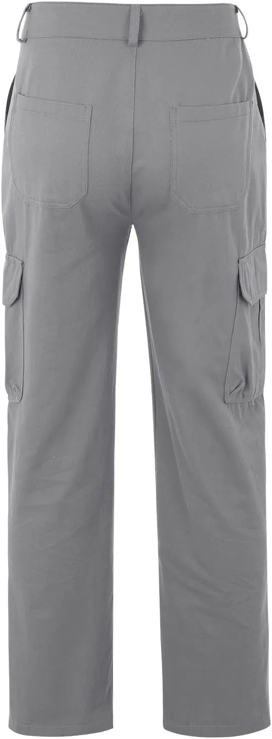 QWENTMTNTY Cargo Pants for Men Baggy Stretch Elastic Waist Straight Chino Pants Drawstring Casual Tactical Hiking Work Pants