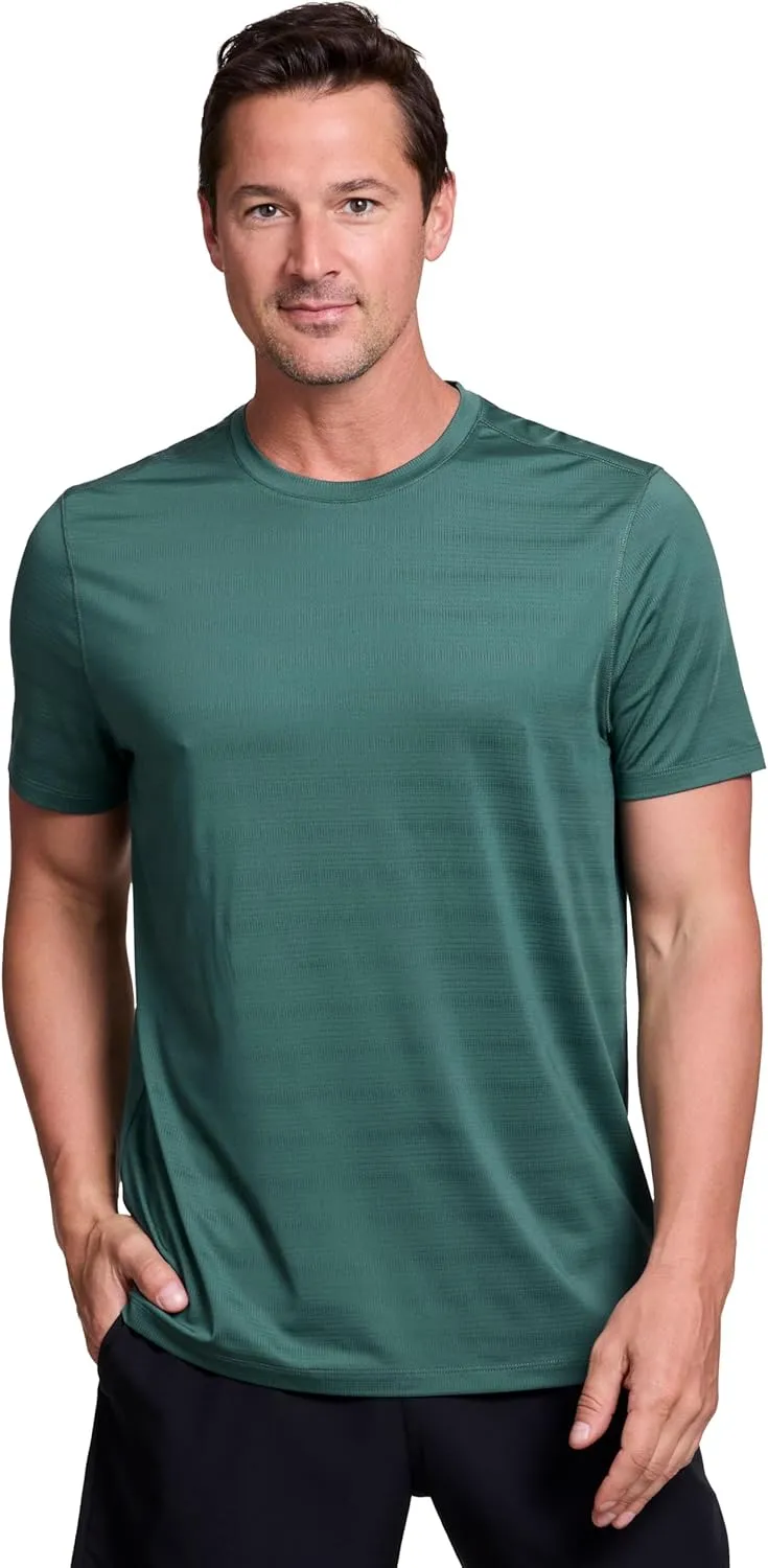 RBX Active Gym Shirt for Men, Short Sleeve Lightweight Stretch Jersey Mesh Quick Drying Crewneck Running Workout T-Shirt
