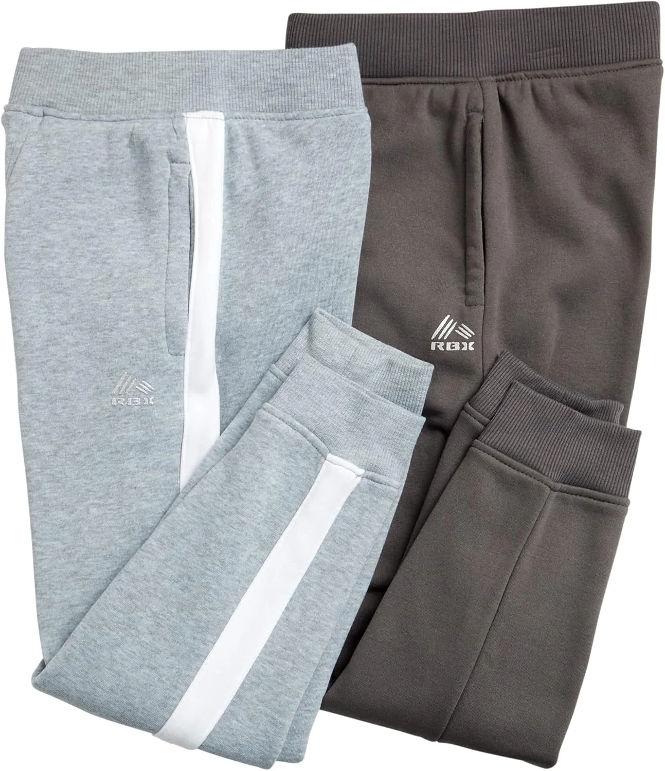 RBX Boys' Active Sweatpants - 2 Pack Performance Fleece Basic Jogger Track Pants - Athletic Pants for Boys (8-20)