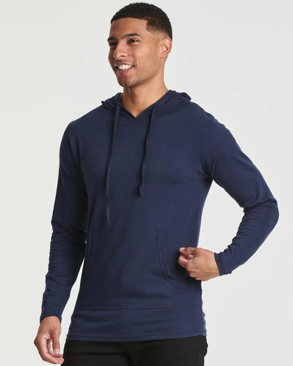 Real Essentials 3 Pack: Men's Cotton Lightweight Casual Pullover Drawstring Hoodie With Pocket (Available In Big & Tall)