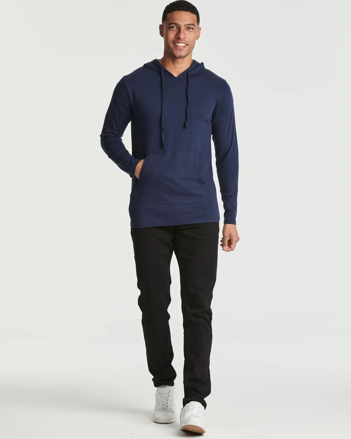 Real Essentials 3 Pack: Men's Cotton Lightweight Casual Pullover Drawstring Hoodie With Pocket (Available In Big & Tall)