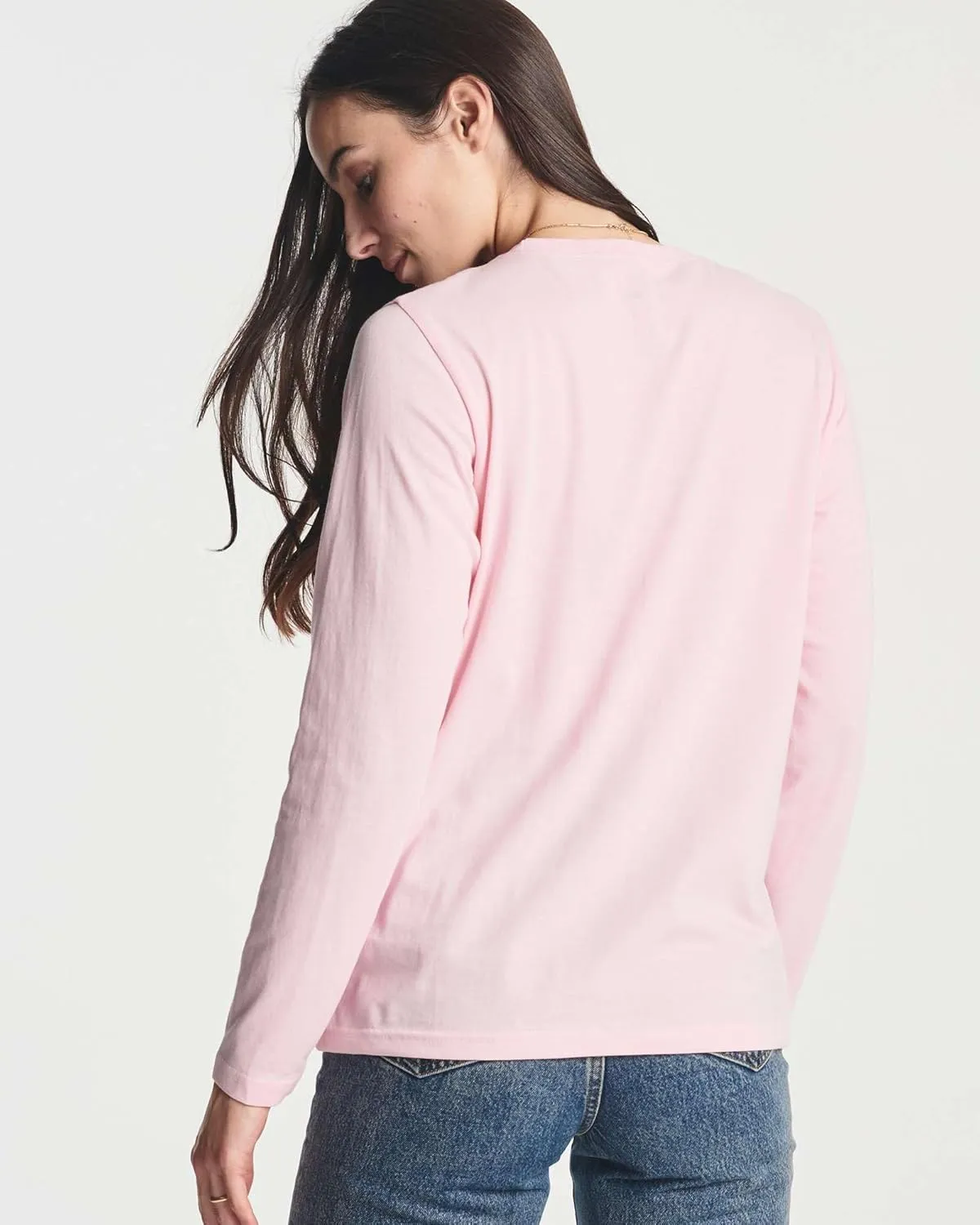 Real Essentials 4 Pack: Women's Cotton Classic-Fit Long-Sleeve Crewneck T-Shirt (Available in Plus Size)