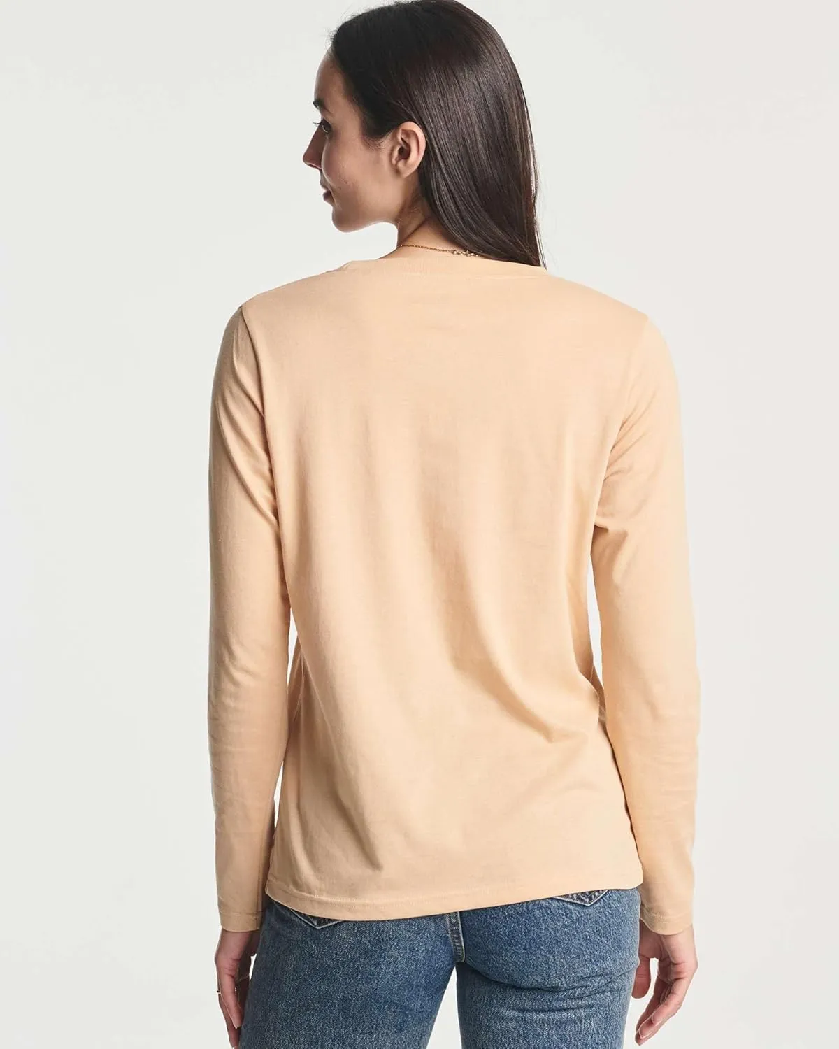 Real Essentials 4 Pack: Women's Cotton Classic-Fit Long-Sleeve Crewneck T-Shirt (Available in Plus Size)