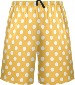 Retro Multicolor Polka Dot On Vintage Paper Texture Men's Pajama Pants Shorts Sleepwear Lounge Pajama Bottoms