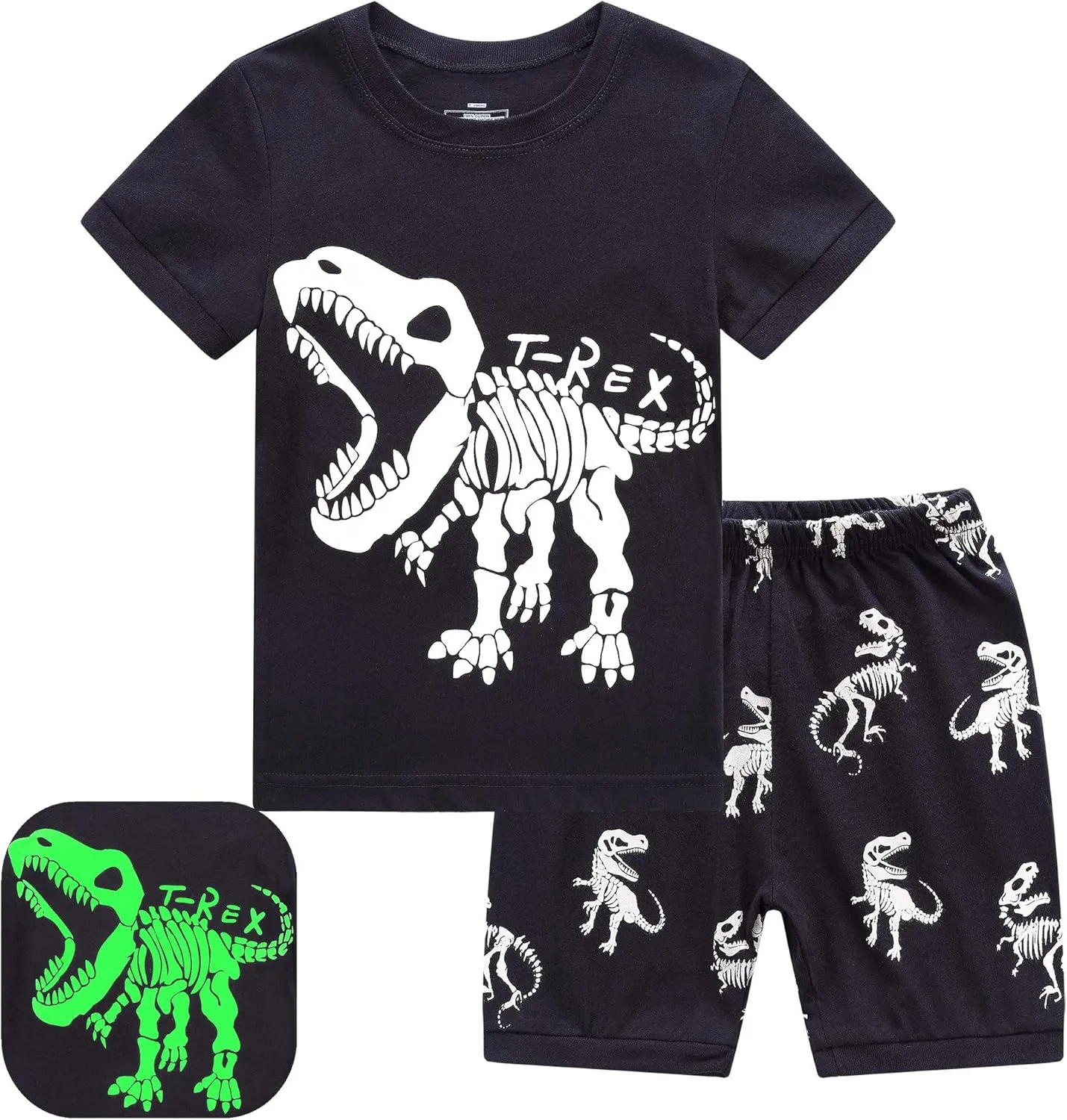 RKOIAN Little Boys Girls' Pajamas Sets Glow in The Dark Toddler Pjs Cotton Kids Sleepwear